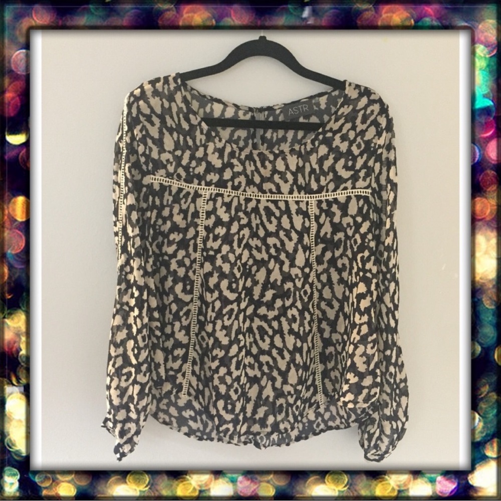 ASTR Women's Leopard Print Blouse
